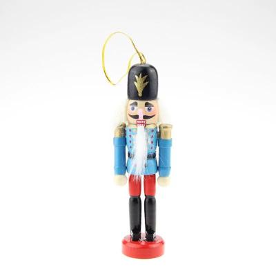 China Chirstmas New Year Decor Kids Doll 1pcs 12cm Nutcracker Soldier Wooden Merry Christmas Decoration Pendants for sale