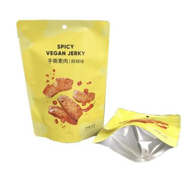 China Disposable Stand Up Lamination Snack Plastic Spicy Vegan Jerky Packaging Bag With Custom Logo for sale