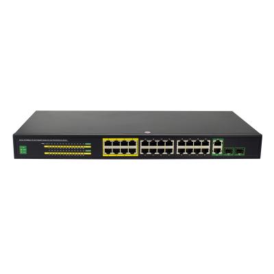 China POE Rack Mount POE Switch 10/100Mbps 24 Ports with 2 Gigabit Handset bulit-in Power Supply for sale