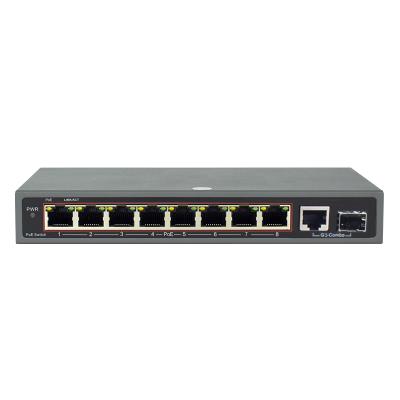 China LACP Compact Size 8 RJ45 Ports Desktop Type 10/100Mbps POE Switch With 1 Gigabit Combo Port for sale