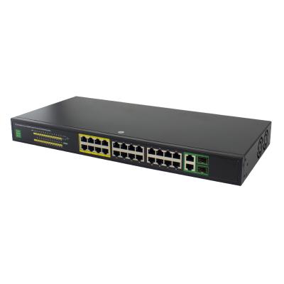 China LACP Rack Mount 24 10/100/1000Mpbs Ports POE Switch 370W CCTV Ethernet Unmanaged Switch for sale