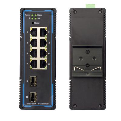 China LACP 8 POE Ports Industrial Gigabit POE Switch With 2 SFP Ports Desktop Ethernet Switch for sale