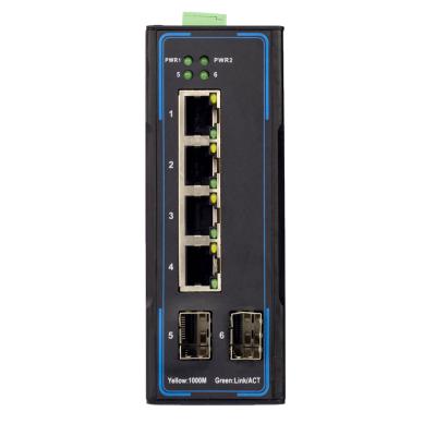 China LACP High Quality 4 Port Gigabit Industrial POE Switch with 2 SFP Ports Network Switch for sale