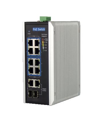 China Industrial Unmanaged Switch POE gigabit poe port and 2 port gigabit ethernet industrial switch for sale