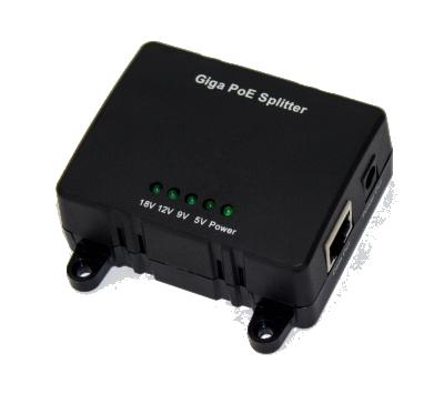 China Compact size 48V input and 5v 9v 12v 18v output single port gigabit POE splitter POE-S911 for sale