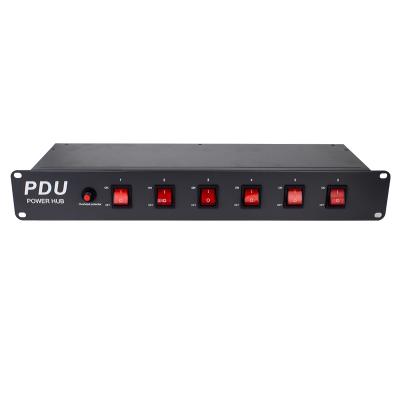 China Black Desktop Power Distribution Unit 6 Ports Rack-Mount 220V Outlet 110 or Smart PDU CT-PDU6-GY for sale