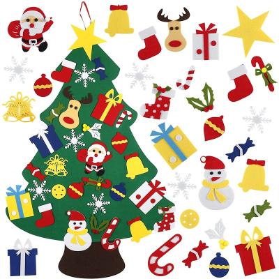 China DIY Festival Decoration Felt Christmas Tree, 3.2 ft Felt Christmas Tree for Toddlers, Christmas Tree Wall Decor for Home for sale