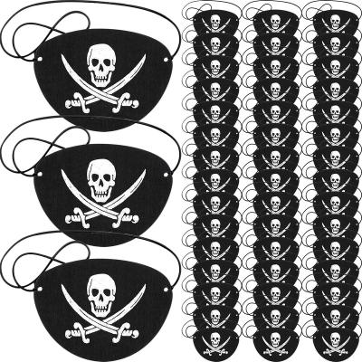 China Pirate Felt Eye Patches Black Felt One Eye Captain Eye Patches Crossbones For Halloween for sale