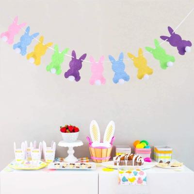 China Easter Bunny Rabbit Banner Bunting Garland, Easter Easter Decorations for sale