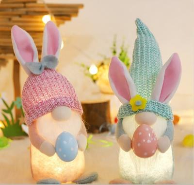 China 2022 Easter Bunny Plush Easter Dwarf Rabbit The Gnome Dolls Faceless Easter Bunny With Eggs Home Decoration for sale