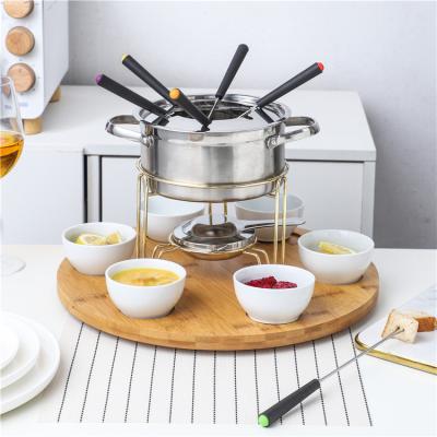 China Viable Cheap Prices Modern Restaurant Use Fondue Porcelain Chocolate Fondue Set for sale