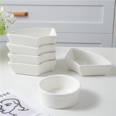 China Viable creative simple hot sale snack dessert porcelain dish cheap white ceramic dishes for sale