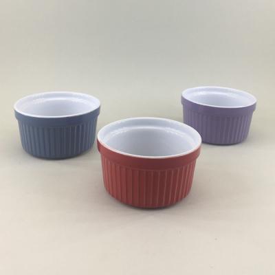 China Viable White Color Standard Size High Grade Round Shape Bulk Ceramic Cupcake Ramekin for sale