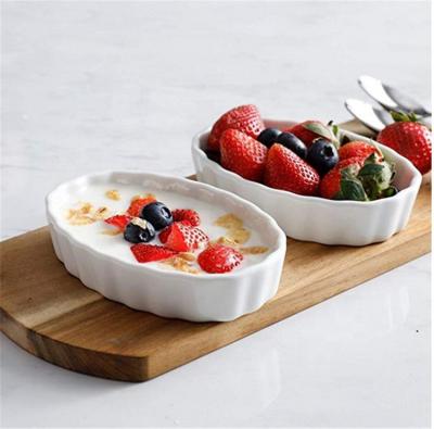 China Custom Cheap Disposable Oval Shape Kitchen French Ceramic Bakeware Mold For Oven for sale