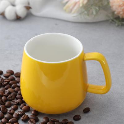 China New Arrival Household Drinkware Modern Disposable Caneca Mug Yellow Ceramic Coffee Tea Cups for sale