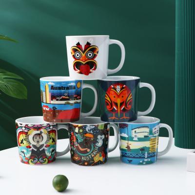 China Viable Fashion Creative Drinking Straight Shape Tea Milk Mugs Custom Decal Porcelain Ceramic Coffee Mugs for sale