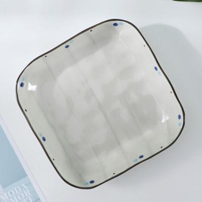 China High Quality Viable Modern Home Kitchen Dinnerware Household Dinner Dish Ceramic Square Porcelain Dishes for sale