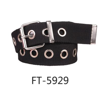 China Fashional Designer OEM Hollow Casual Punch Hole Canvas Nylon Jeans Trim Tactical Belt for sale