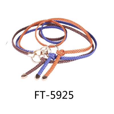 China FT-L5925 Fashion Dress Decoration High Quality Handmade Braided Thin Leather Belt For Women for sale