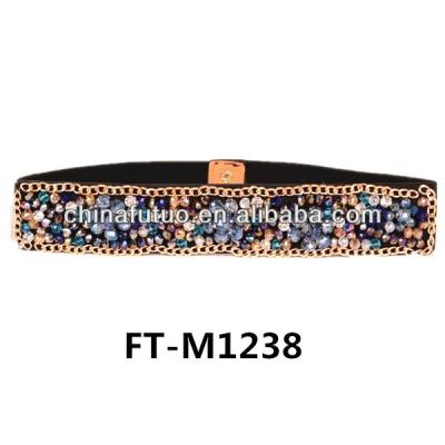 China Lady Elastic Beads Belt, rhinestone fashion elastic waistband FT-M1238 for sale