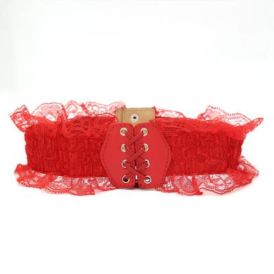 China Custom Red ALLOY Amazon Logo Classic Sexy Lace Personality Lace Belt For Dress for sale