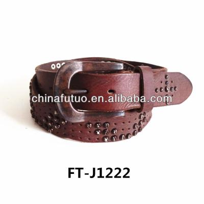 China Latest Casual Man Studded Belt Rivet Leather Belt Men Man Belt FT-J1222 for sale