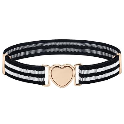 China 2022 Custom Cute Elastic Stretch Color Stripe Girl Kids Strap Cute Belt For Dress for sale