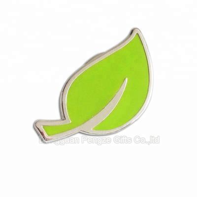 China China customized lucky metal logo cat leaf pin badge for sale