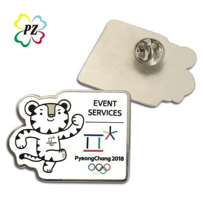 China China Asia Pyeong Chang 2018 Custom Enamel Pin Metal Badge for sale