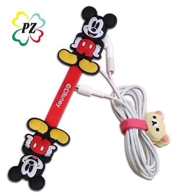 China Newest Eco - Friendly Custom Gifts PVC Mickey Earphone Cable Winder for sale