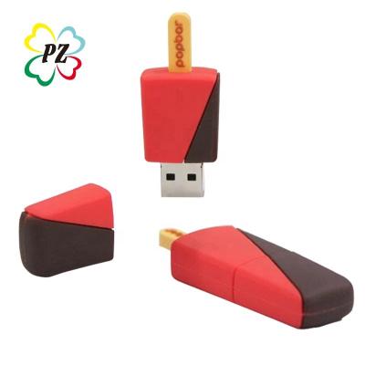 China Eco - Friendly PVC USB Disc Flash Cover Custom Ice Cream Shape for sale