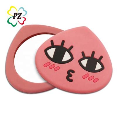 China New Products Eco-friendly Wholesale Custom Cute Logo PVC Portable Makeup Mirror for sale