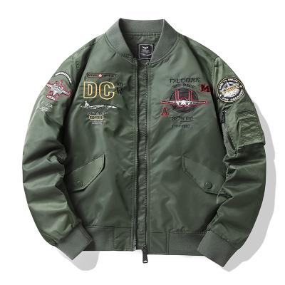 China Viable Wholesale Men's Embroidery Logo Heavy Nylon Fabric Flight MA1 Oversized Bomber Jacket for sale