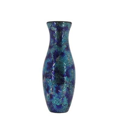 China Art Decor Handmade Multicolor Mosaic Modern Glass Floor Tall Vase for Home Decoration for sale