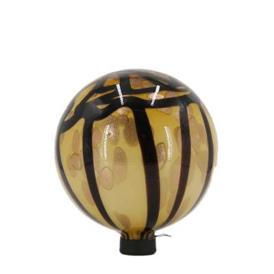 China Glazed Glass Staring Ball 25cm Multicolor Rustic For Garden Decoration for sale