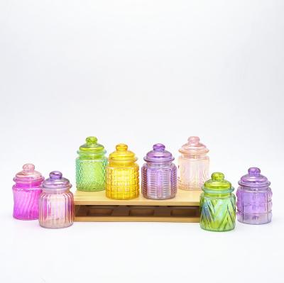 China Sustainable Customized Vintage Colored Airtight Glass Herb Spice Jars With Decorative Ceramic Lid Sealed Glass Spice Jars For Christmas for sale