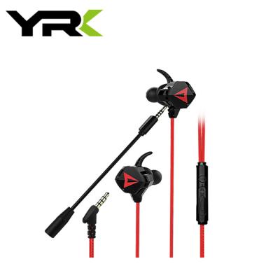 China 3.5mm Wire Control Electronic Competition Wired Gaming Headphones PC Stereo Boom With Mic Vibration Games Earphone Eating Chicken Sports Earplugs for sale