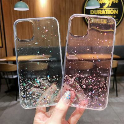 China Slim Gradient Glitter Stars For Apple iPhone 11 Pro Max 7 Plus Epoxy Phone Case for sale