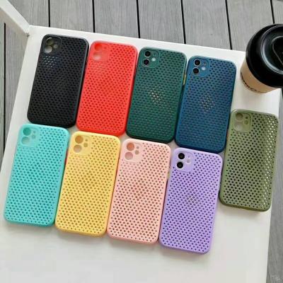 China Anti-fall cell phone case cover for iPhone 12 pro XR 11 max soft cooling hole back covers for Samsung S21 plus S21u for sale