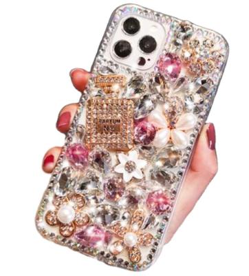 China Luxury Anti-drop Perfume Bottle Rhinestone Case For iPhone SE 2020 13 12 11 pro X Max XS XR 6 7 8 plus Bling Diamond Pretty Phone Cover for sale