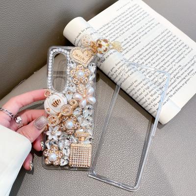 China Shockproof Ready To Ship Diamond Crystal Rhinestone Sparkly Jeweled Gemstone Luxury Shiny Handmade 3D Car Cover Snare ZFold3 for sale