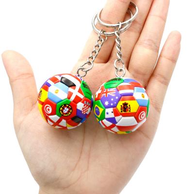 China Plastic Hot models of soccer key ring surface leather boutique key charm soccer souvenir small gift keychain for sale