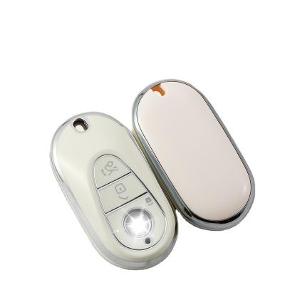 China Simple high-end Hot sale TPU plating transparent car key protector C260LE300L car keychains Fine key ring for Mercedes-Benz for sale