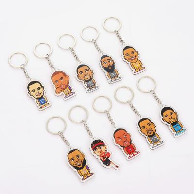 China Acrylic Hot new basketball star cartoon version of the acrylic simple keychain small gifts school bag charm with decoration for sale