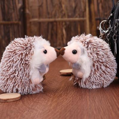 China Plush Cute hedgehog plush keychain plush doll bag pendant car keychain bag pendant small gift keychain for sale