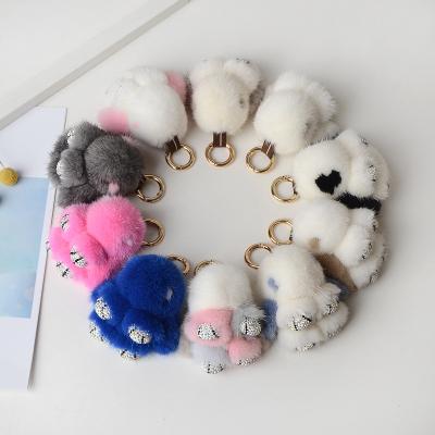 China Plush Cute plush rabbit keychain plush doll bag pendant car keychain small gift bag pendant keychain for sale