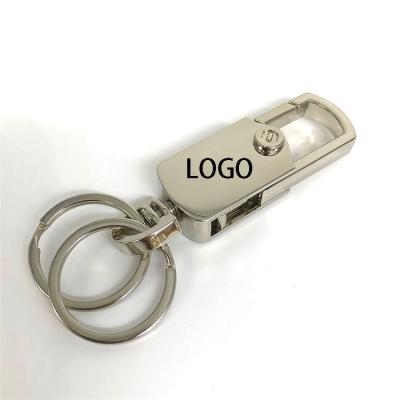 China Bottle opener New men's waist hanging car keychain Metal tool bottle opener keychain Custom logo laser logo keychain for sale