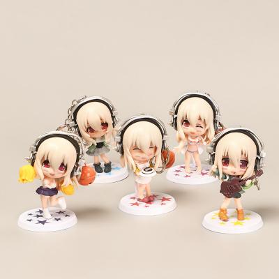 China Cartoon Anime character girl doll keychain PVC boutique decorations bell pendant Bag pendant small gift keychain for sale