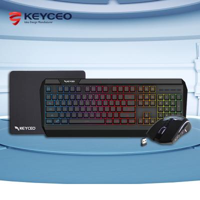 China 2022 New Anti-ghosting OEM /ODM PC RGB Keyboard Three In One2.4G Wireless Gaming Keyboard Mousepad Mousepad Kit Set Keyboard Combo for sale