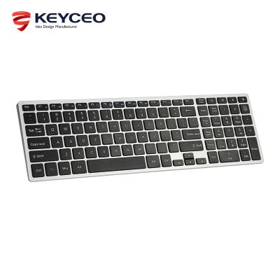 China Full cover wired and wireless scissor keypad metal body metal USB keyboard with backlight, suitable for games and office for sale